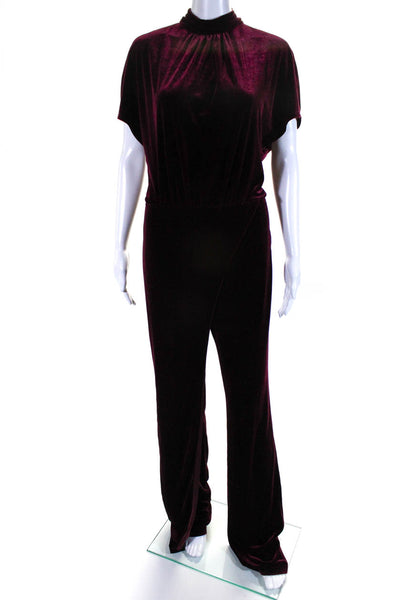 Black Halo Womens Cash Velvet Jumpsuit Red Size 2P 12139964