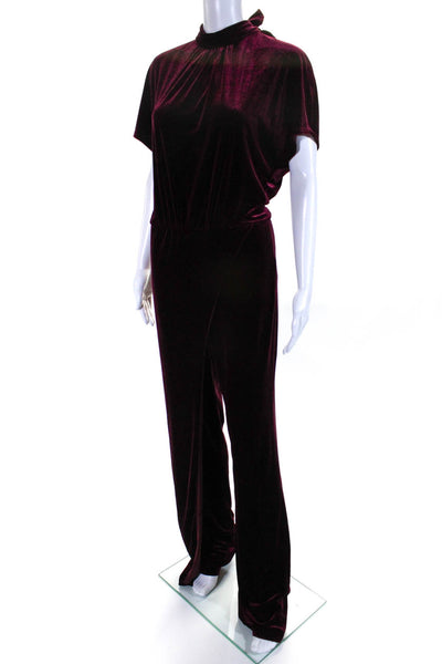 Black Halo Womens Cash Velvet Jumpsuit Red Size 2P 12139964