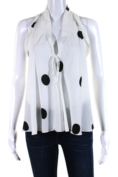 Derek Lam Collective Womens Polka Dot Top White Size 40 13928777