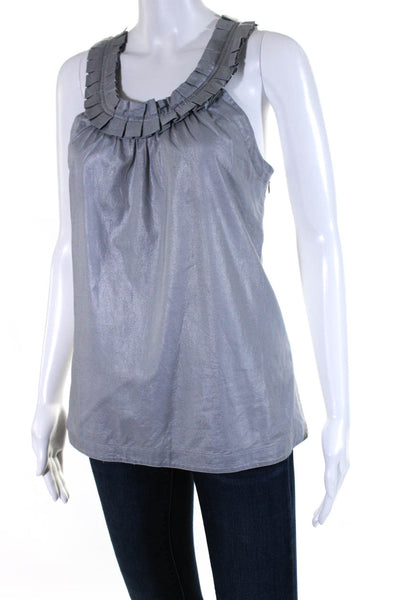 J Crew Womens Pleated Ruffled Buttoned Halter Top Sweater Gray Size 4 L Lot 2