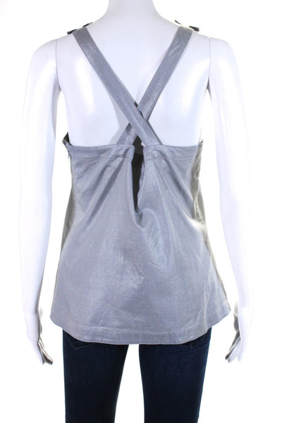 J Crew Womens Pleated Ruffled Buttoned Halter Top Sweater Gray Size 4 L Lot 2