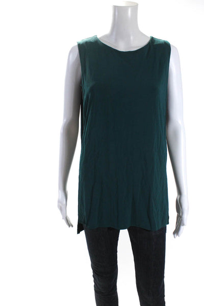 Helmut Lang Womens Dark Green Open Back Scoop Neck Sleeveless Tank Top Size S