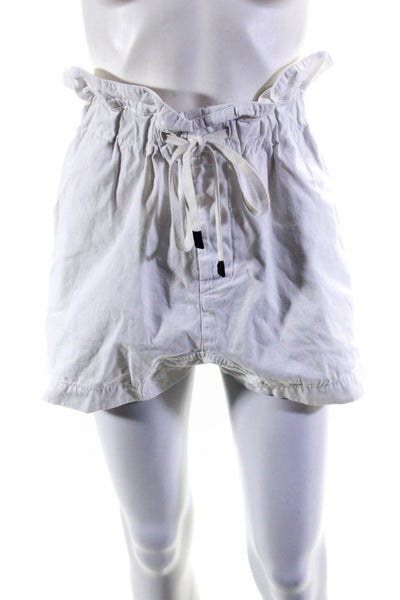 Bassike Womens Canvas Paper Bag Shorts White Size 1 14105938