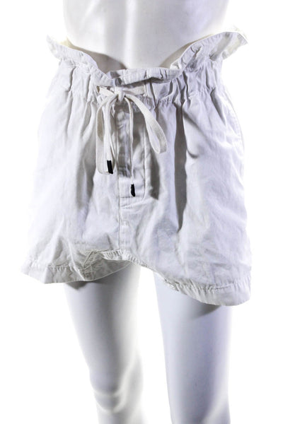 Bassike Womens Canvas Paper Bag Shorts White Size 1 14105938