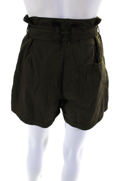 3.1 Phillip Lim Womens Zipper Fly High Rise Belted Short Shorts Brown Size 2