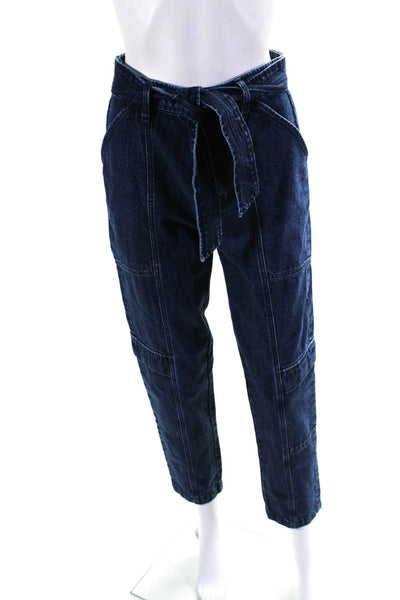 J Brand Womens High Rise Belted Skinny Leg Cargo Jeans Blue Size 26