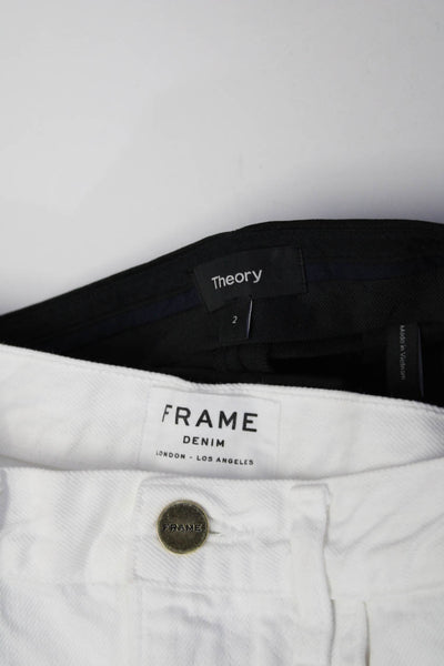 Frame Denim Theory Womens Denim Skirt Dress Pants White Black Size 26 2 Lot 2