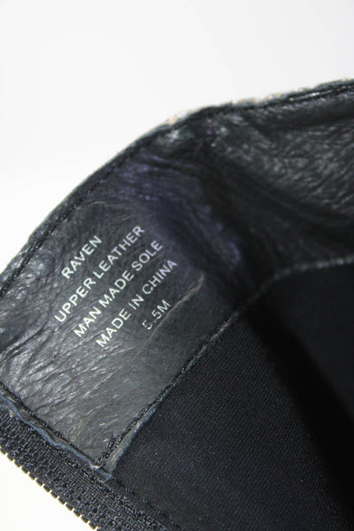Jeffrey Campbell Womens Block Heel Snakeskin Print Booties Gray Black Size 5.5