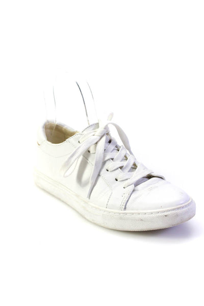 Kenneth Cole Womens Lace Up Round Toe Low Top Sneakers White Leather Size 6