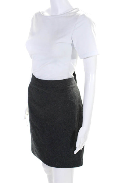 J Crew Womens Gray Wool Zip Back Lined The Pencil Skirt Size 4