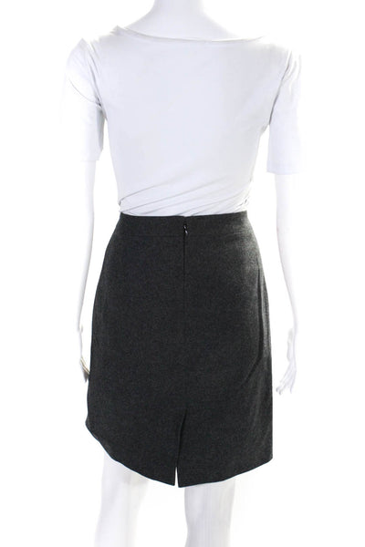 J Crew Womens Gray Wool Zip Back Lined The Pencil Skirt Size 4