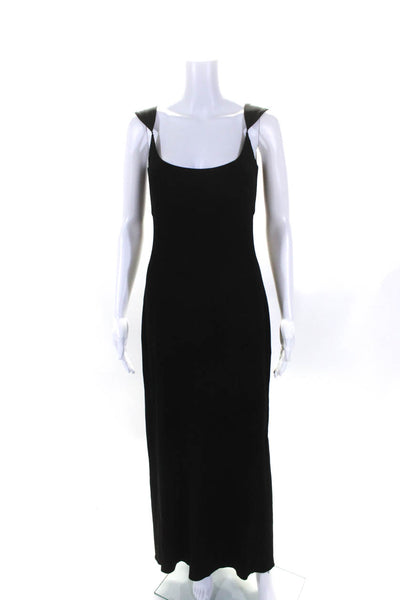 Tom And Linda Platt Womens Jersey Knit Scoop Neck Fitted Gown Dress Black Size 6