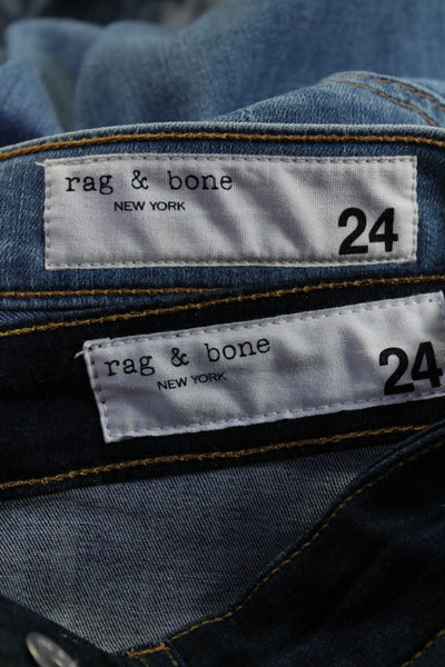 Rag & Bone Women's Five Pockets Medium Wash Skinny Denim Pant Size 24 Lot 3