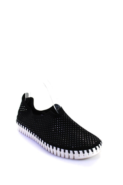 Ilse Jacobsein Women's Round Toe Glitter Rubber Sole Slip-On Shoe Black Size 7