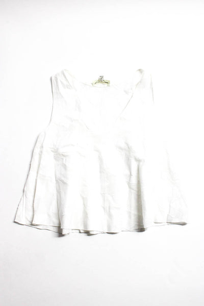 Rag & Bone Women's V-Neck Sleeveless Sheer Cropped Top White Size XS Lot 2