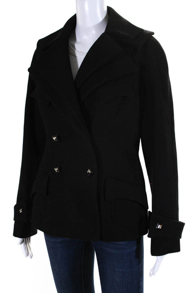 Anine Bing Womens Double Breasted Wide Lapel Pea Coat Black Size EUR 38