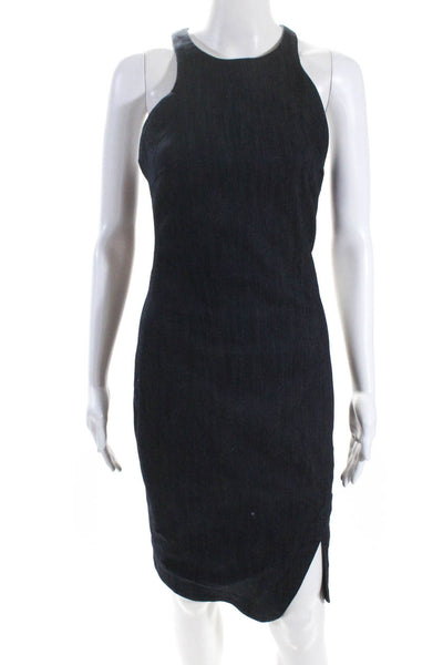 Elizabeth and James Womens Cotton Denim Tulip Hem Pencil Dress Dark Blue Size 6