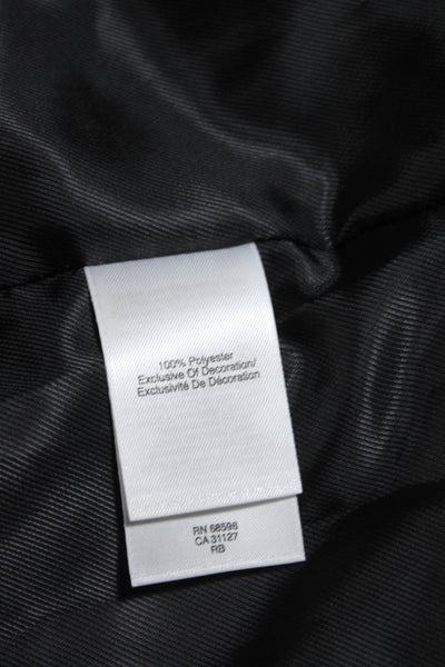 DKNY Womens Black Sequins Detail Long Sleeve Blazer Jacket Size 12