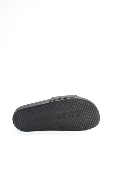 Balenciaga Womens Rubber Branded Open Toe Pool Slides Sandals Black Size 6US 36E