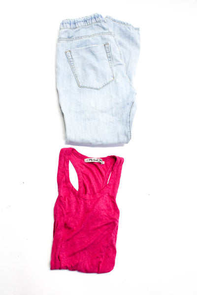 Michael Stars Oneteaspoon Womens Tank Top Jeans Pants Pink Blue Size OS XS Lot 2