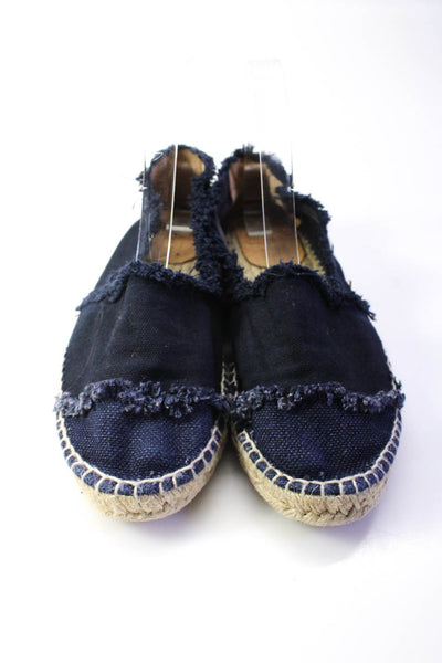 Castaner Womens Flat Canvas Slip On Espadrilles Navy Blue Size 38 8