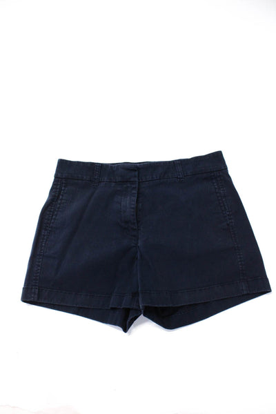 J Crew Womens Cotton Hook & Eye Zip Slip-On Chino Shorts Navy Size 4 Lot 3