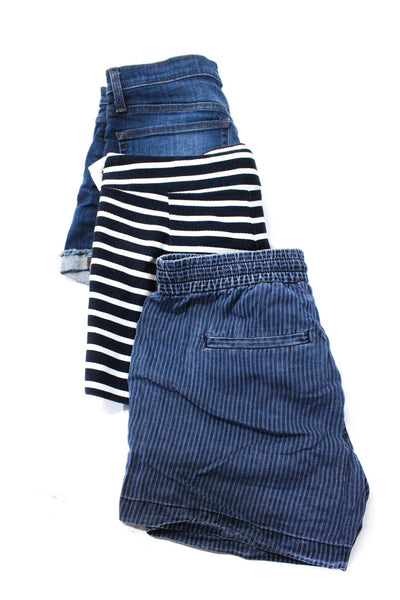J Crew Womens Striped Print Drawstring Slip-On Shorts Blue Size XS 6 27 Lot 3