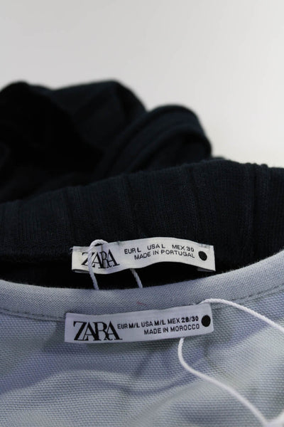 Zara Womens V-Neck Long Sleeve Zipped Vest Top Skirt Black Size M L Lot 3