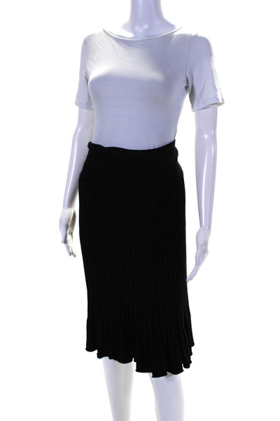 Donna Karan Collection Womens Pull On Knee Length A Line Skirt Black Size Small