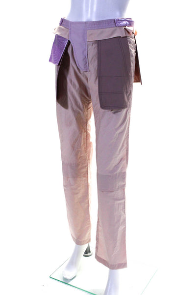 Valentino Womens High Rise Slim Leg Pants Pink Lavender Cotton Size EUR 40