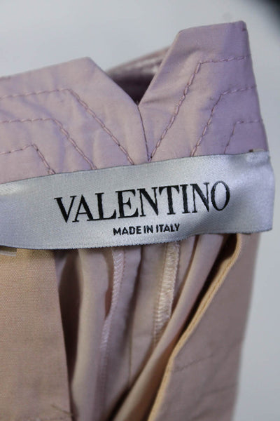 Valentino Womens High Rise Slim Leg Pants Pink Lavender Cotton Size EUR 40