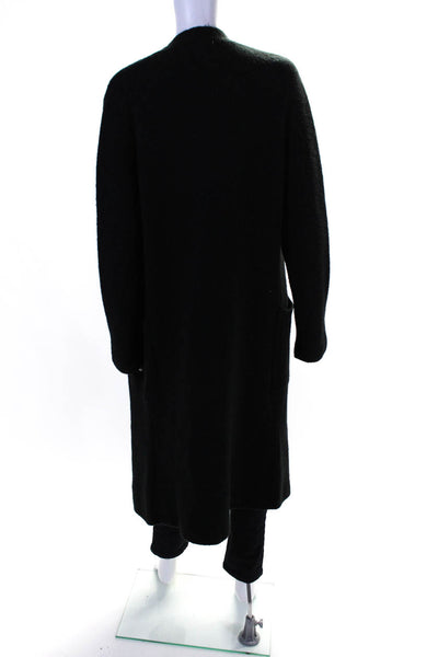 Saks Fifth Avenue Womens Alpaca Long Sleeves Cardigan Sweater Black Size Small