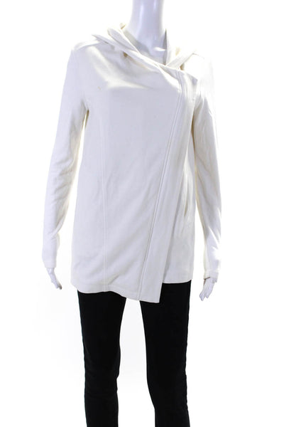 Helmut Lang Womens Zipper Closure Long Sleeves Hoodie White Size Petite