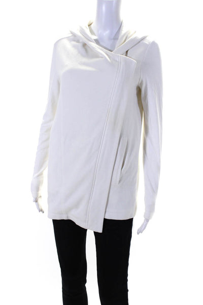 Helmut Lang Womens Zipper Closure Long Sleeves Hoodie White Size Petite