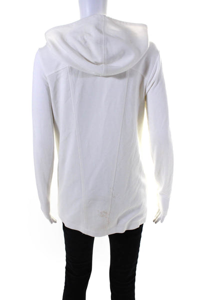 Helmut Lang Womens Zipper Closure Long Sleeves Hoodie White Size Petite