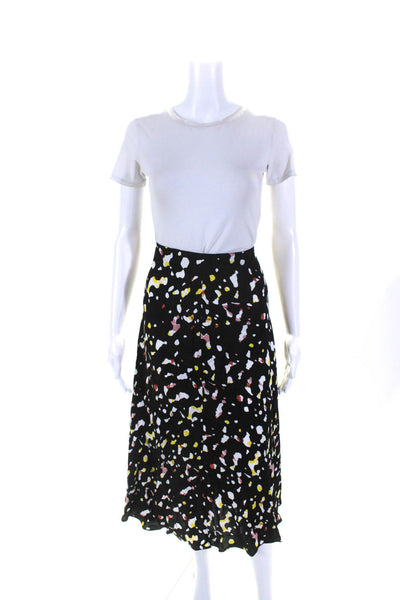 Ba&Sh Womens Spotted Print Side Zipped Slip-On A-Line Midi Skirt Black Size 1