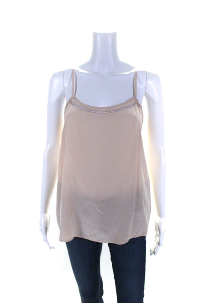 Equipment Femme Womens Silk Crepe Scoop Neck Tank Top Blouse Beige Size XS