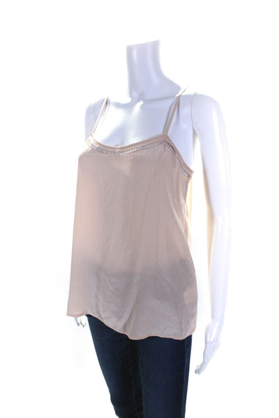 Equipment Femme Womens Silk Crepe Scoop Neck Tank Top Blouse Beige Size XS