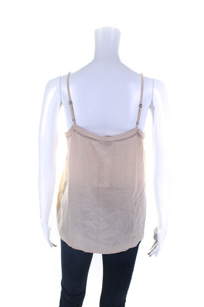 Equipment Femme Womens Silk Crepe Scoop Neck Tank Top Blouse Beige Size XS