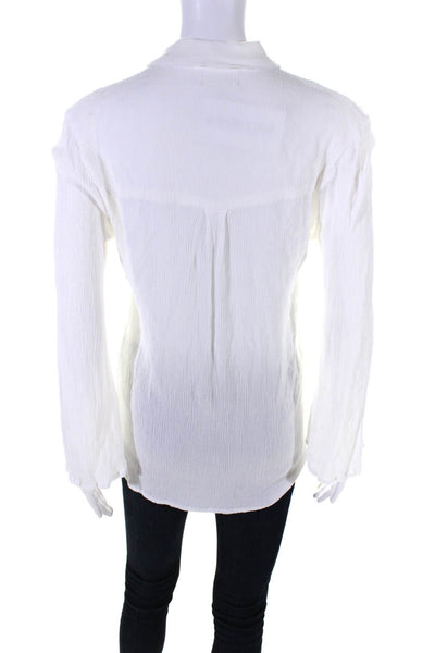 Shaycation x Revolve Women's Long Sleeves Button Down Shirt White Size XS