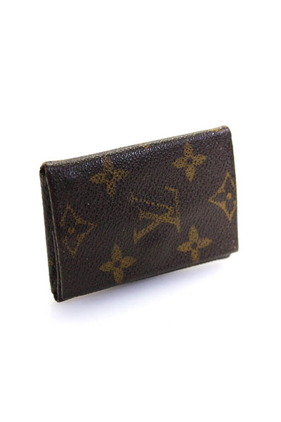 Louis Vuitton Mens Brown Leather Printed Key Holder Wallet