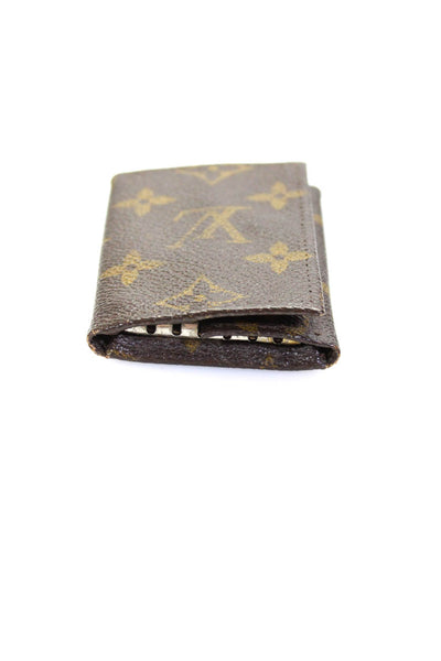 Louis Vuitton Mens Brown Leather Printed Key Holder Wallet