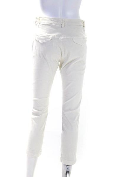 Nili Lotan Womens Zipper Fly Mid Rise Straight Leg Trouser Pants White Size 4