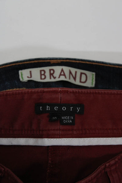 J Brand Theory Womens Cotton Boot Cut Jeans Trousers Blue Red Size 30 10 Lot 2