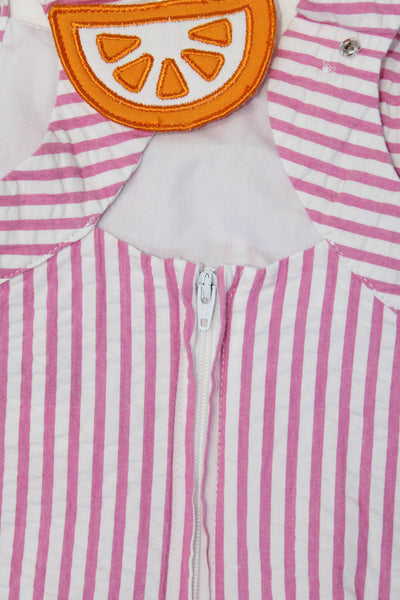 Florence Eiseman Elisamama Girls Striped Abstract Dresses Pink Blue Size 4 Lot 2