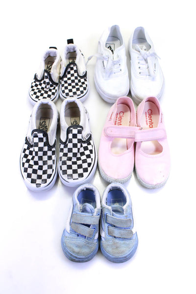 Vans Cienta Girls Slip On Lace Up Sneakers White Blue Pink 28 5 11 11.5 Lot 5