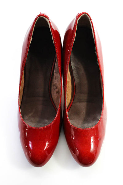 Corso Como Womens Patent Leather Round Toe Pumps Red Size 7.5 Medium