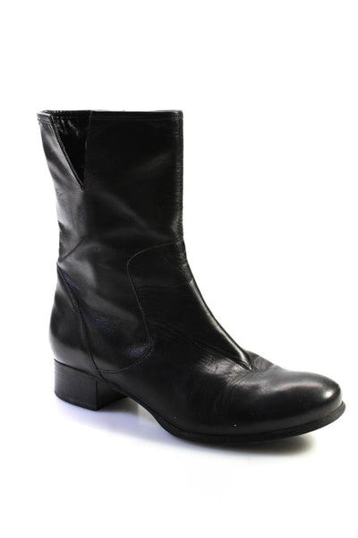Priori Womens Leather Zip Up Ankle Boots Black Size 8 Medium