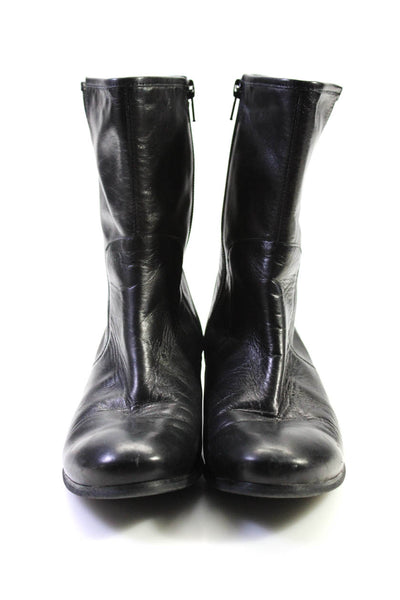 Priori Womens Leather Zip Up Ankle Boots Black Size 8 Medium