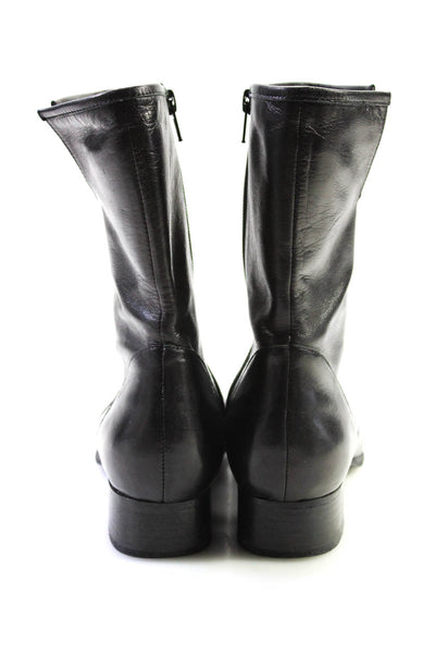 Priori Womens Leather Zip Up Ankle Boots Black Size 8 Medium